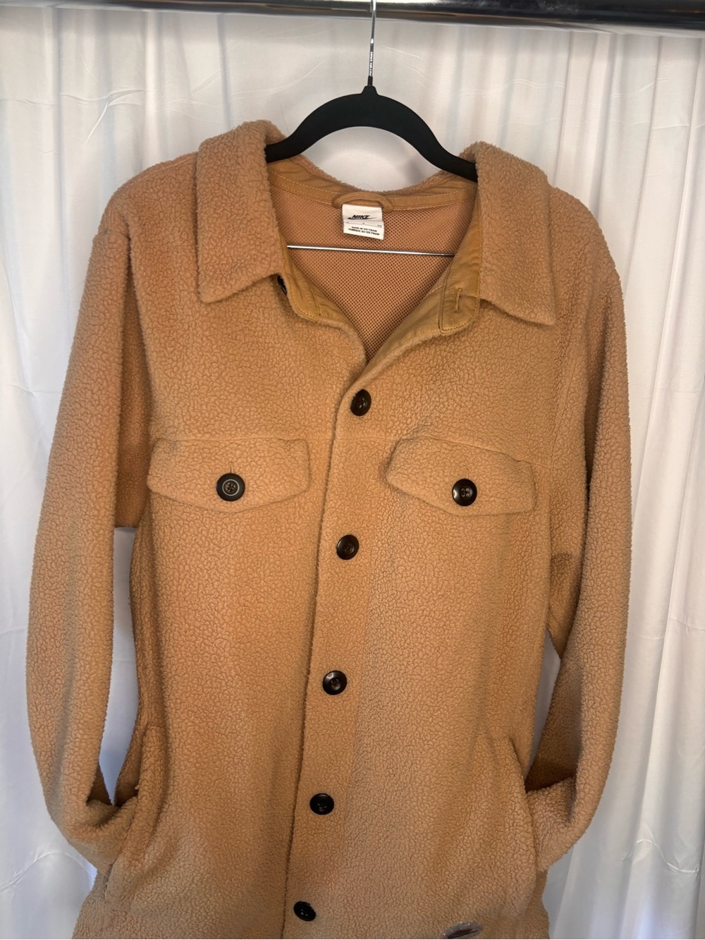 Men's Sherpa Button-Up shirt in Camel